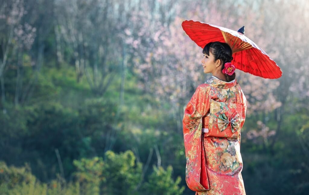 kimono woman umbrella parasol 1822520