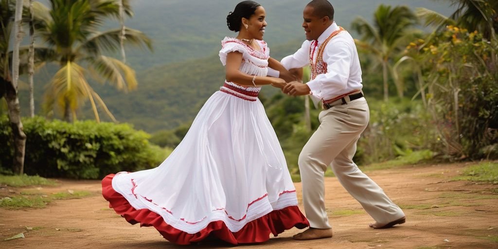 Dominican couple traditional dance