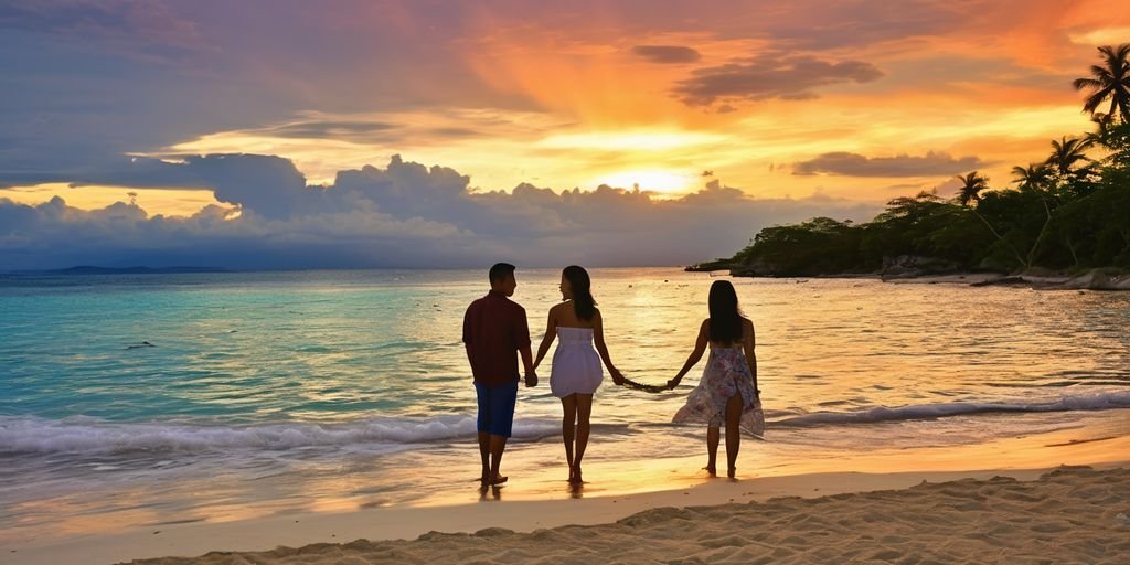 romantic couple sunset beach Cebu Philippines