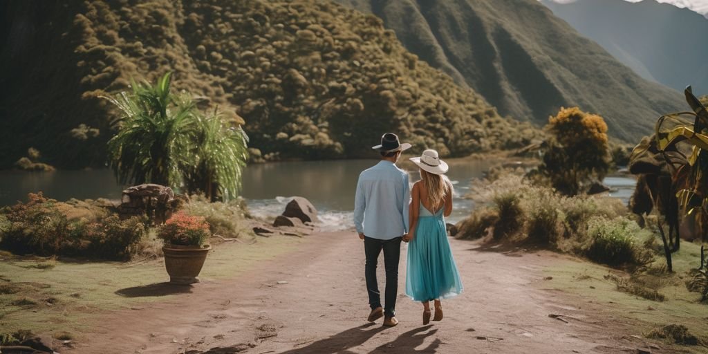romantic couple exploring South America