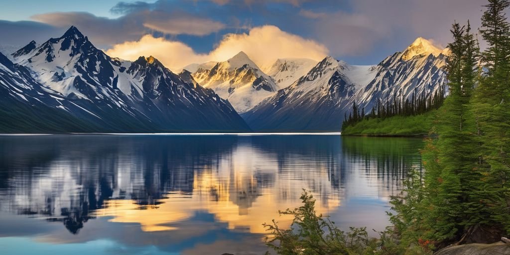 scenic route Alaska mountains lakes