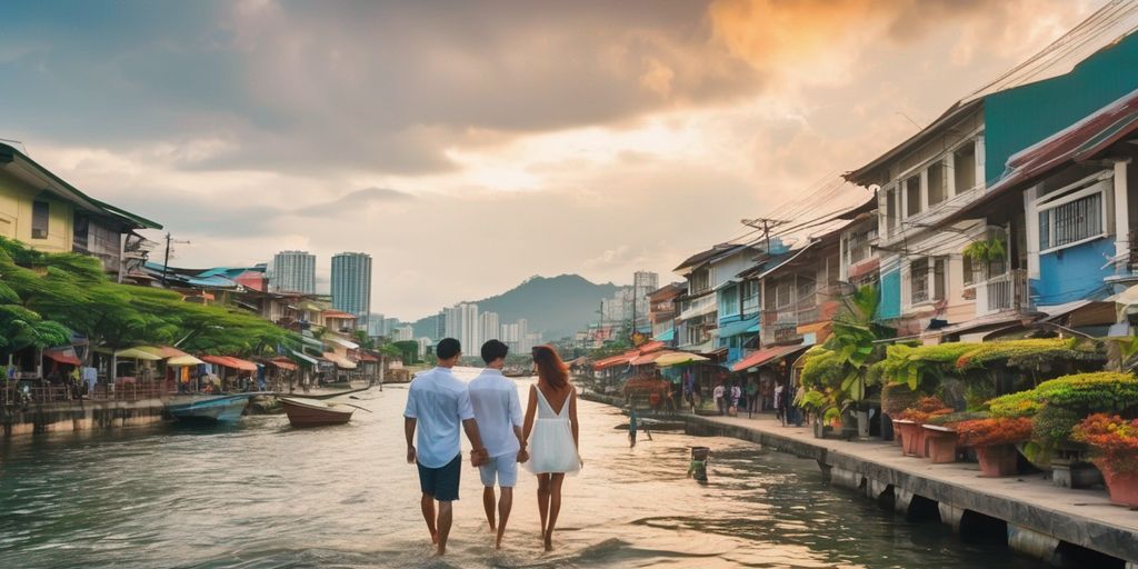 romantic couple in a picturesque city in the Philippines