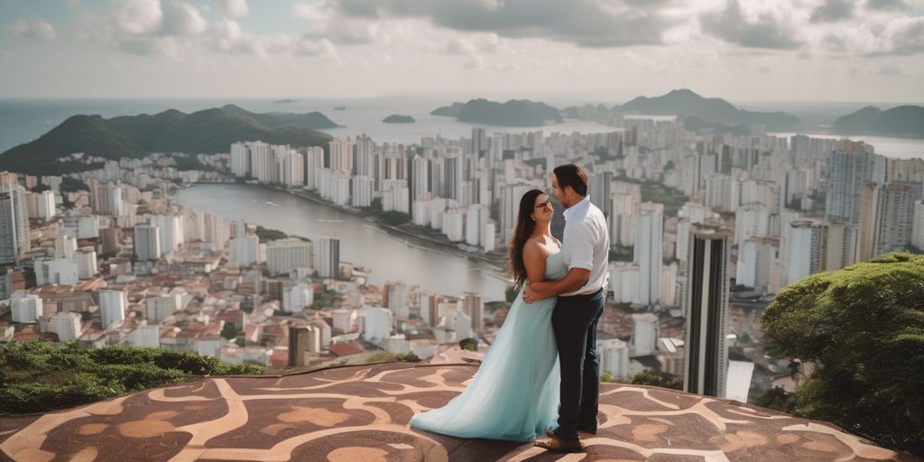 romantic couple in a Brazilian city