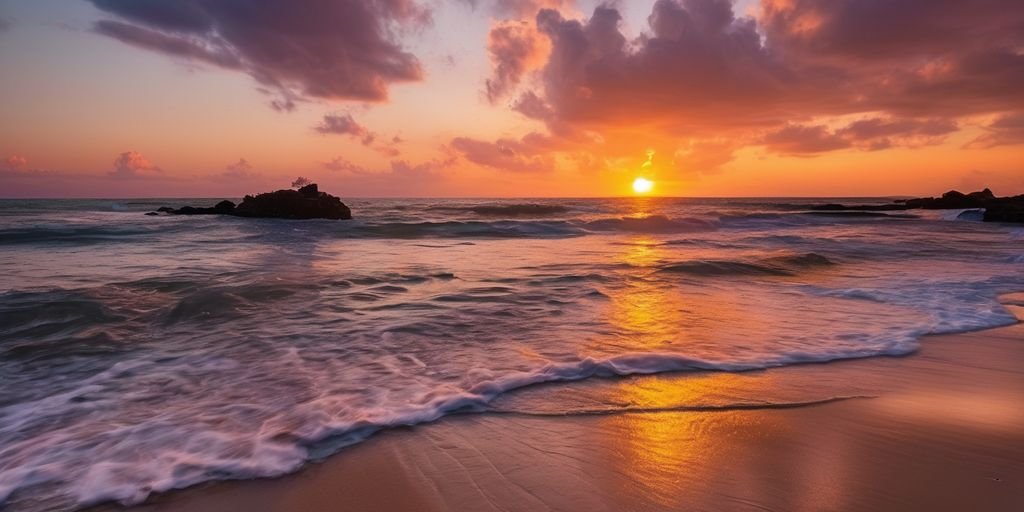 romantic beach sunset