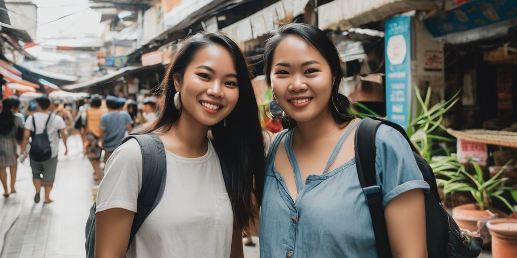 Filipina and Malaysian woman traveling