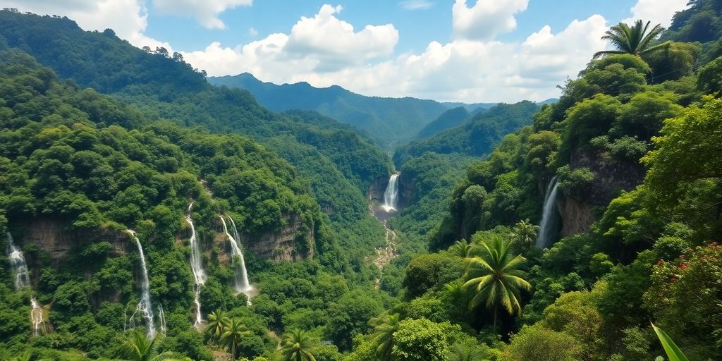 Lush rainforest and waterfall in Malaysia's hidden gem.