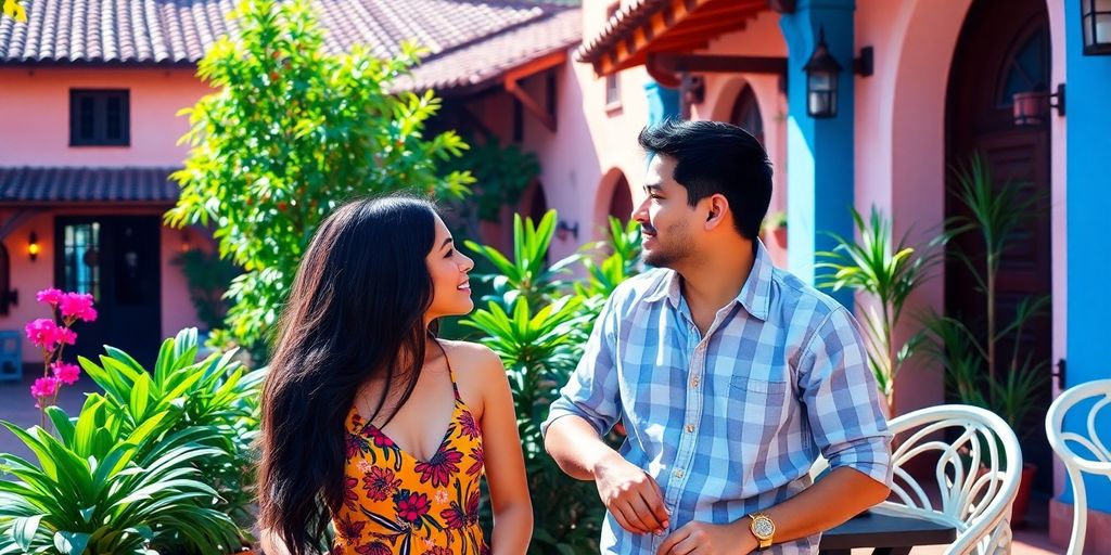 Couples enjoying a romantic moment in South America.